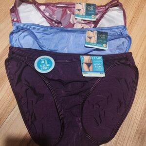 Vanity Fair Women's String Bikini Panties - Plum, Sky Blue, White Floral